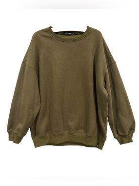 EFan Oversized Fleece Sweatshirt in Olive Green